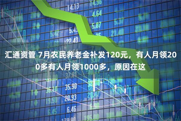 汇通资管 7月农民养老金补发120元，有人月领200多有人月领1000多，原因在这